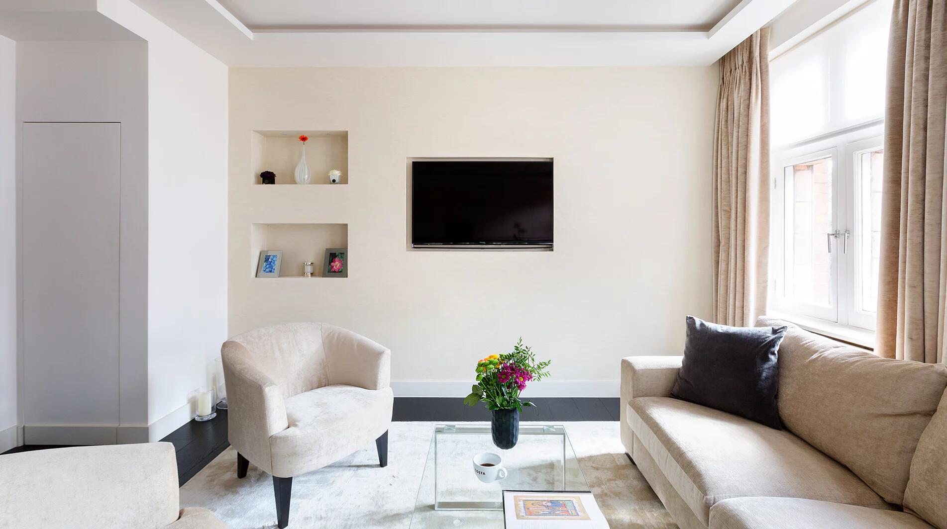 Lovelydays luxury service apartment rental - London - Knightsbridge - Herbert Street - Partner - 1 bedrooms - 1 bathrooms - Luxury living room - 6512aef1644a - Lovelydays